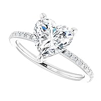 Moissanite Star Moissanite Ring Heart 2.0 CT, Moissanite Engagement Ring/Moissanite Wedding Ring/Moissanite Bridal Ring Sets, Sterling Silver Ring, Perfact for Gifts Or As You Want