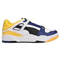 PUMA Mens Slipstream Leather Logo Lace Up Sneakers Shoes Casual - Blue, White, Yellow - Size 5.5 M