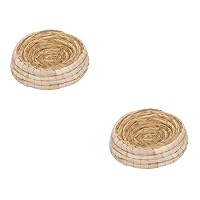 Kisangel 2pcs Courtship Breeding House Handwoven Birds Nest Incubation Bed House for Pigeon Corn Leaves and Straw