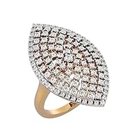 VVS Certified Luxury Royal Design 14K White Gold/Yellow Gold/Rose Gold With 1.25 Carat Round Shape Natural Diamond Wedding Ring
