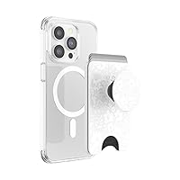 PopSockets Phone Wallet with Expanding Grip and Adapter Ring for MagSafe®, Phone Card Holder, Wireless Charging Compatible, Wallet Compatible with MagSafe® - Blanc Fresh