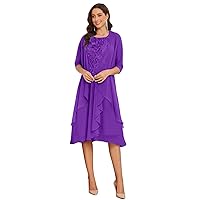 Plus Size Mother of The Bride Dresses Purple Lace Chiffon Formal Gowns and Evening Dresses for Wedding Size 26W