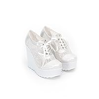 FRM Women's Wedding High-Heeled Platform Shoes Pumps Women Filling White Tulle Plane for Bride and Bridesmaids (us_Footwear_Size_System, Adult, Women, Numeric, Medium, Numeric_6)