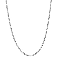 JewelryWeb 14ct Concave Anchor Chain Necklace in Yellow Gold White Gold Choice of Lengths 41 46 51 56 61 and Variety of mm Options