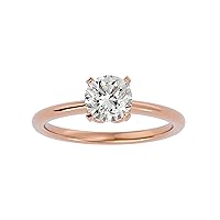 Certified 18K Gold Ring in Round Cut Moissanite Diamond (1.29 ct) with White/Yellow/Rose Gold Anniversary Ring for Women