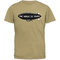 Old Glory The World is Yours Blimp Tan Adult T-Shirt - Large