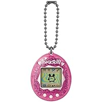 TAMAGOTCHI 42882 Bandai, Gen 2, Pink Glitter Shell with Chain-The Original Virtual Reality Pet