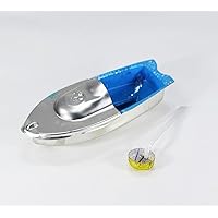 Set of 2 Fun Steam Powered Tin Toy Boat Pop Put Putt Candle Powered Fuel Flame with Free Dropper and Extra Candle