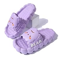 Pillow Slippers for Women and Men Cute Cartoon Bear Non Slip Quick Drying Shower Slides Bathroom Sandals Thick Sole