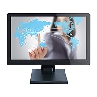 15.6 inch Resistive Touchscreen Monitor 1920x1080p 16:9 Fullview IPS Widescreen HDMI-in USB VGA Front Pure Flat Panel Waterproof with Desktop Metal Folding Base for POS, PC Display WP156PT-252R