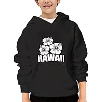 Unisex Youth Hooded Sweatshirt Hibiscus Flowers Hawaii Cute Kids Hoodies Pullover for Teens
