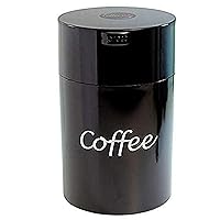 Coffeevac 1LB – Patented Airtight Container | Multi-use Vacuum Container Works as Smell Proof Containers for Ground Coffee and Coffee Bean Containers. Black with Logo