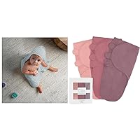 Comfy Cubs 2 Pack Baby Hooded 9 Layer Muslin Cotton Towel and Swaddle Blanket Baby Girl Boy Easy Adjustable 3 Pack Bundled