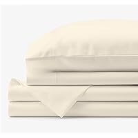Kotton Culture 1000 Thread Count Queen Sheet Set 4 Piece 100% Egyptian Cotton Premium Soft Crisp Cooling Cotton Luxury Hotel Sheets Thick with Deep Pocket Smooth Sateen Weave Snug Fit (Ivory)