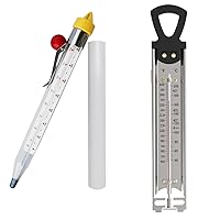 2 Pack Candy Thermometer with Pot Clip, Deep Fry Thermometer Instant Read Glass Food Thermometer, Candy/Fry/Jam/Sugar/Syrup/Jelly Thermometer Food Thermometer for Home Cooking