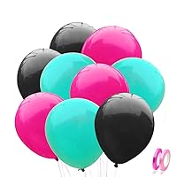 100pcs 12 Inch Latex Balloons (Black, Rose Red, Blue Balloons) for TIK TOK Party Decorations, EUFARS Premium Party Balloons for TIK TOK Birthday Party Supplies