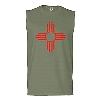 New Mexico Zia Sun Symbol Vintage State Flag Men's Muscle Tank Sleeveles t Shirt
