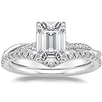 4 CT Prong Setting Emerald Cut Engagement Rings Moissanite Accented Wedding Ring Promise Gifts for Her Anniversary Wedding Ring