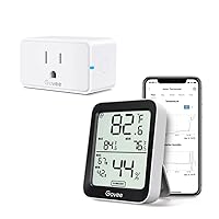 Smart Plug, WiFi Bluetooth Outlet 1 Pack Work with Alexa and Google Assistant Bundle with Govee Hygrometer Thermometer H5075