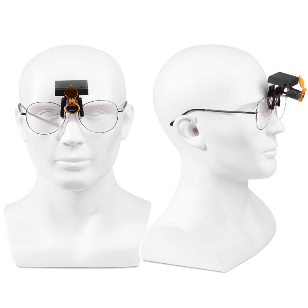 BONEW 3W Head for Glasses with Optical Clip-on Type + Cloth Storage Case (3W)