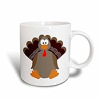 3dRose mug_165903_3 Cute Thanksgiving Turkey Cartoon Magic Transforming Mug, 11 oz