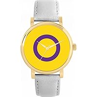 Pride Intersex Flag Watch Ladies 38mm Case 3atm Water Resistant Custom Designed Quartz Movement Luxury Fashionable