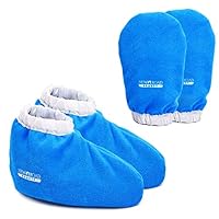 Paraffin Wax Bath Glove and Bootie, Thick Heat Therapy Insulated Terry Cloth Used for Paraffin Wax Treatment - Blue