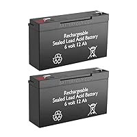OMNIVS1000 - V2 6V 12AH SLA Batteries Brand Equivalent (Rechargeable, High Rate) - Qty of 2