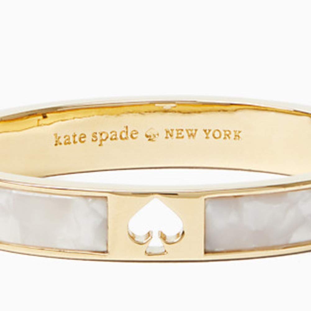 Kate Spade New York 'Hole Punch Spade Hinge Bangle' Pearl Bracelet