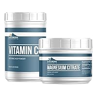 Earthborn Elements Vitamin C Powder and Magnesium Citrate Bundle, Various Sizes, Dietary Supplement, No Additives or Fillers