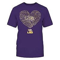 FanPrint LSU Tigers - Love - Tree Heart Galaxy Gift T-Shirt