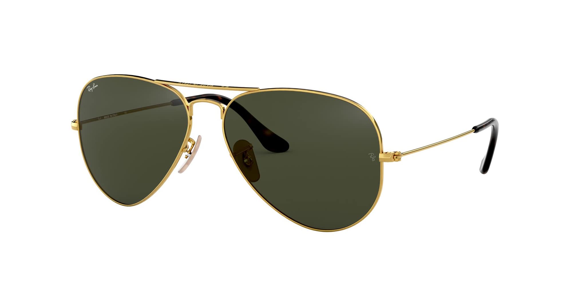 RAY BAN RB 3025 001/58 RAYBAN NATURAL GREEN POLARIZED LENS & ARISTA FRAME SIZE 55-14-135 SUNGLASSES