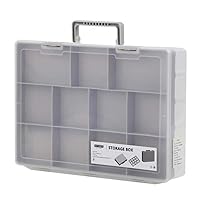 Sorting Tray with Lid Portable Plastic Organizer Box with Dividers, 41 Adjustable Compartments Storage Containers, Sorters and Organizers for Art Crafts, Jewelry, Screws (Grey)