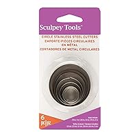 Sculpey Tools Stainless Steel 6 piece Circle Cutter Set. Nested, graduated sizes, Great for use in all craft projects from jewlery, mixed media to home decor