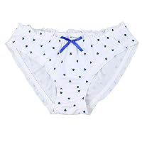 CHICTRY Man Sissy Crossdresser Panty Silk Satin Heart Triangle Underwear Bikini Brief Blue Medium