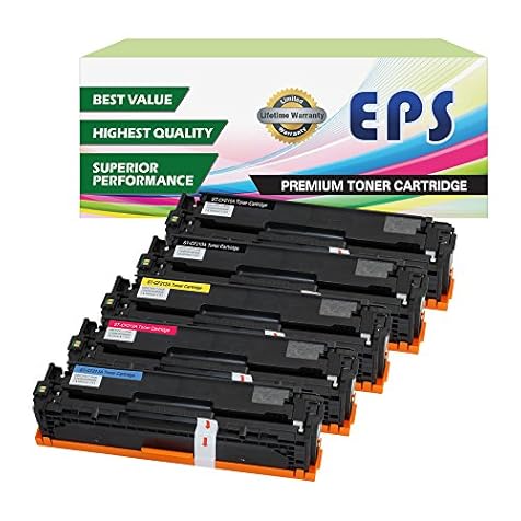 EPS 5 Pack Replacement Toner Cartridge Hp 131a for Hp Laserjet Pro M251 M276 (2 x CF210X, 1xCF211A, 1xCF212A, 1x CF213A)