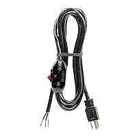 Carol Power Supply Replacement Extension Cord with On/Off Switch, 18 AWG, 3-Conductor, 8', Black Jacket, 125 Volts, 10 Amps, 1250 Watts, NEMA 5-15P, Straight Plug, Type SJT, UL Listed, CSA,01732.70.01