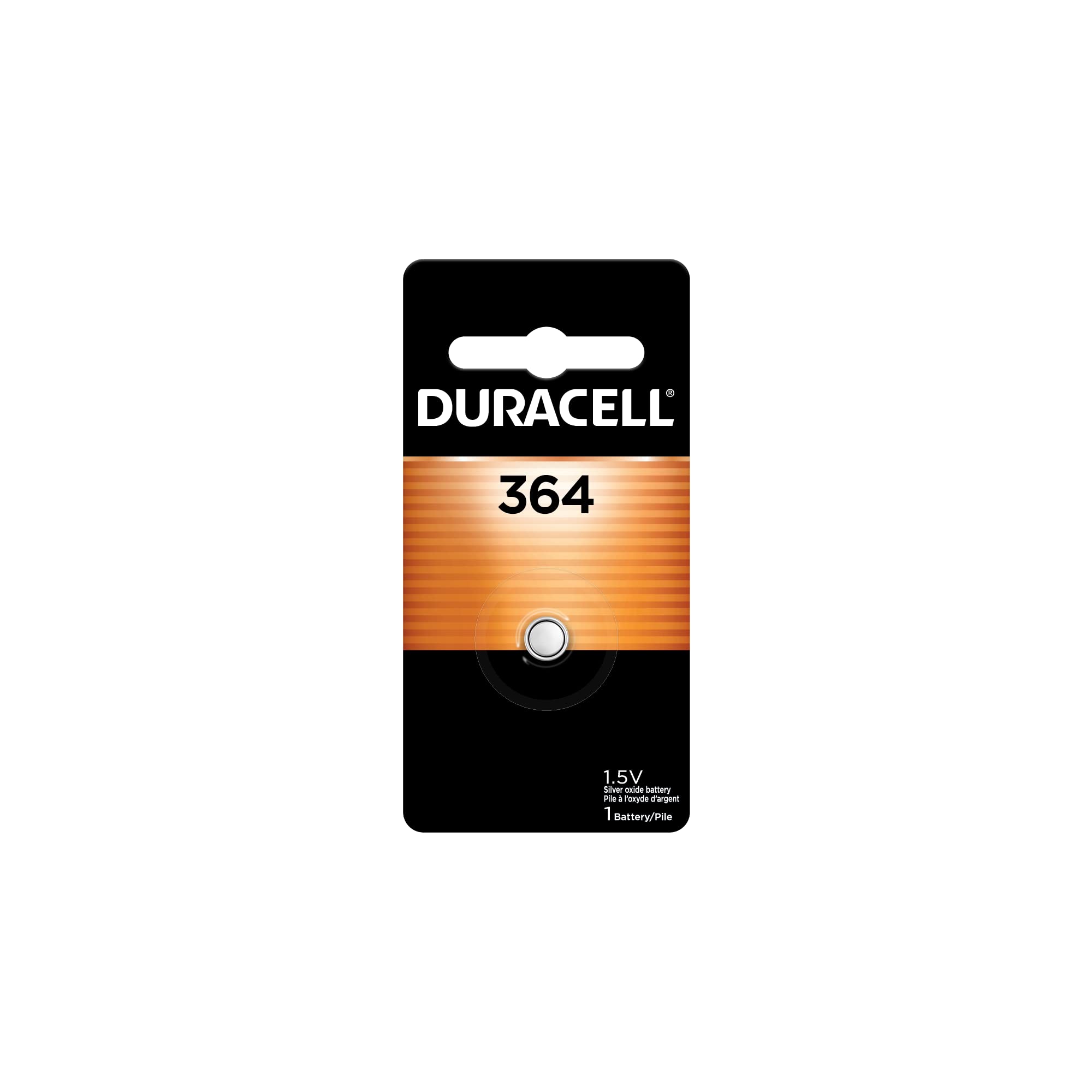 Duracell 364 Silver Oxide Button Battery, 1 Count Pack, 364 1.5 Volt Battery, Long-Lasting for Watches, Medical Devices, Calculators, and More