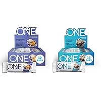 ONE Protein Bars, Blueberry Cobbler & Marshmallow Hot Cocoa, Gluten Free Protein Bars with 20g Protein, 12 Count