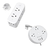 Outlet Extender Surge Protector USB - TROND Multi Plug Outlet Splitter with 360° Rotating Plug + Travel Power Strip TROND Retractable Power Strip with 3 AC Outlets 3 USB Ports (2 USB C