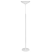 Globe LED Floor Lamp Torchiere, Energy Star Certified, Dimmable, Super Bright, 43W, 3010 Lumens, Matte White Finish,12783