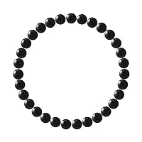 Nàgàrjuna Obsidian Bracelet – High Resistance Elastic – Diameter of Gems 6 mm – Jewellery for Men and Women