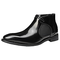 Men's Chelsea Boots Out Ankle Short Boots Autumn Winter Pointed-toe Leather Slip On Plus Size Big Size High-top Casual Leisure Hard-Wearing Pull-on