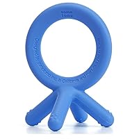 Silicone Baby Teether, Blue, 1.75x1.75x3 Inch (Pack of 1)