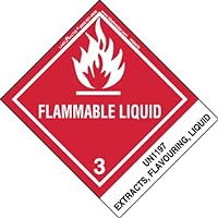 Labelmaster HSN4700 Flammable Liquid Label, UN1197 Extracts, Flavoring, Paper, Hazmat, 4.75