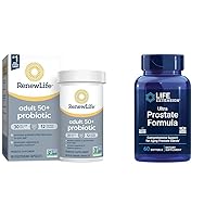 Renew Life Probiotic Adult 50 Plus Probiotic Capsules, Daily Supplement Supports & Life Extension Ultra Prostate Formula, Saw Palmetto for Men, pygeum, stinging Nettle Root