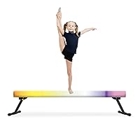 8ft Gymnastic Balance Beam,Adjustable High and Low Level Floor Beam - Highly Stable - Gym Practice Training Equipment for Kids Children Girls Home