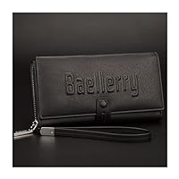 European and American Multi -Function Hand -Grabbing Long Wallet Men's Handbags Large -Capacity Handbag Wallet (Color : Black no Box)