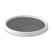 Copco Basics Non-Skid Pantry Cabinet Lazy Susan Turntable, 12-Inch, White/Gray, 1 Count (Pack of 1)