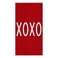 Kitchen Towels Set of 1, Valentine's Day Absorbent Dish Towel for Kitchen Microfiber Hand Dish Cloths for Drying and Cleaning Reusable Cleaning Cloths 18x28in Text Themed Red Background